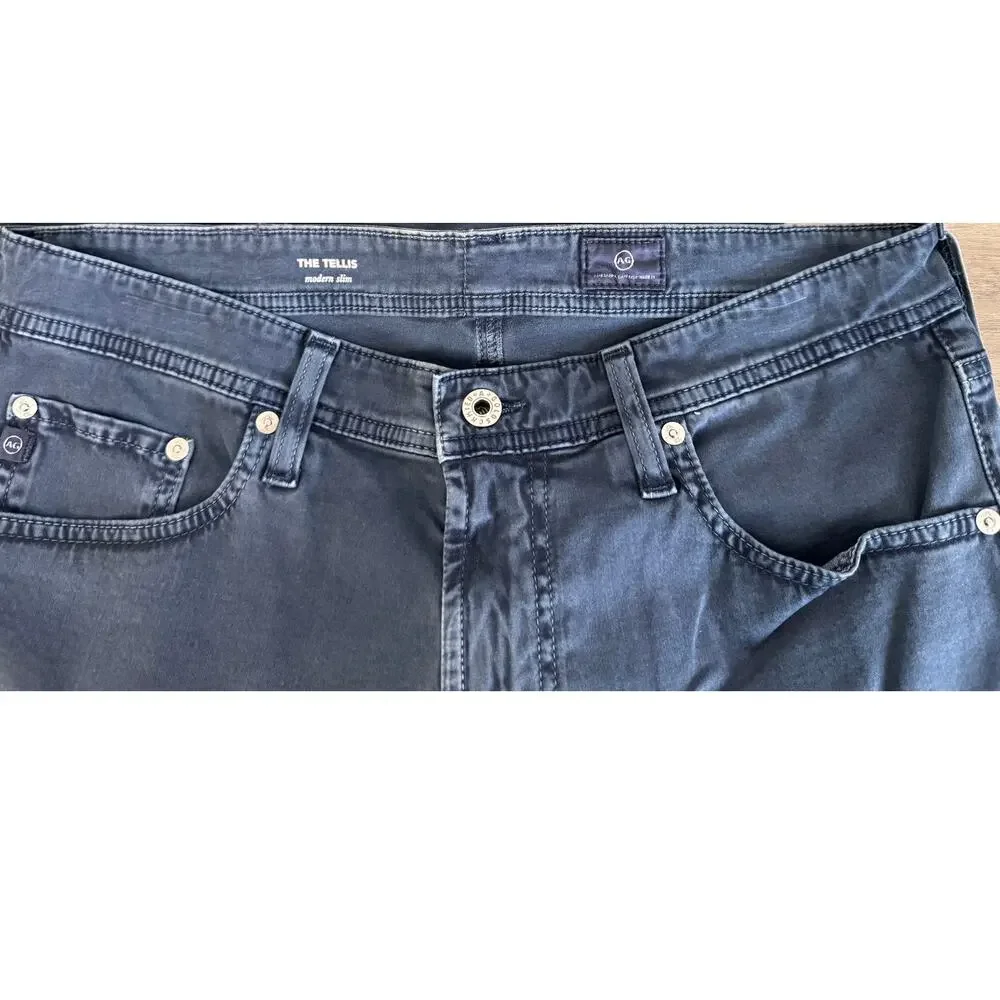New AG Adriano Goldschmied Men’s Blue Vault Slim Straight Leg Jeans Size 32X32